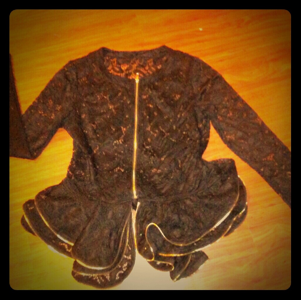 Funky fun lace and zipper jacket.